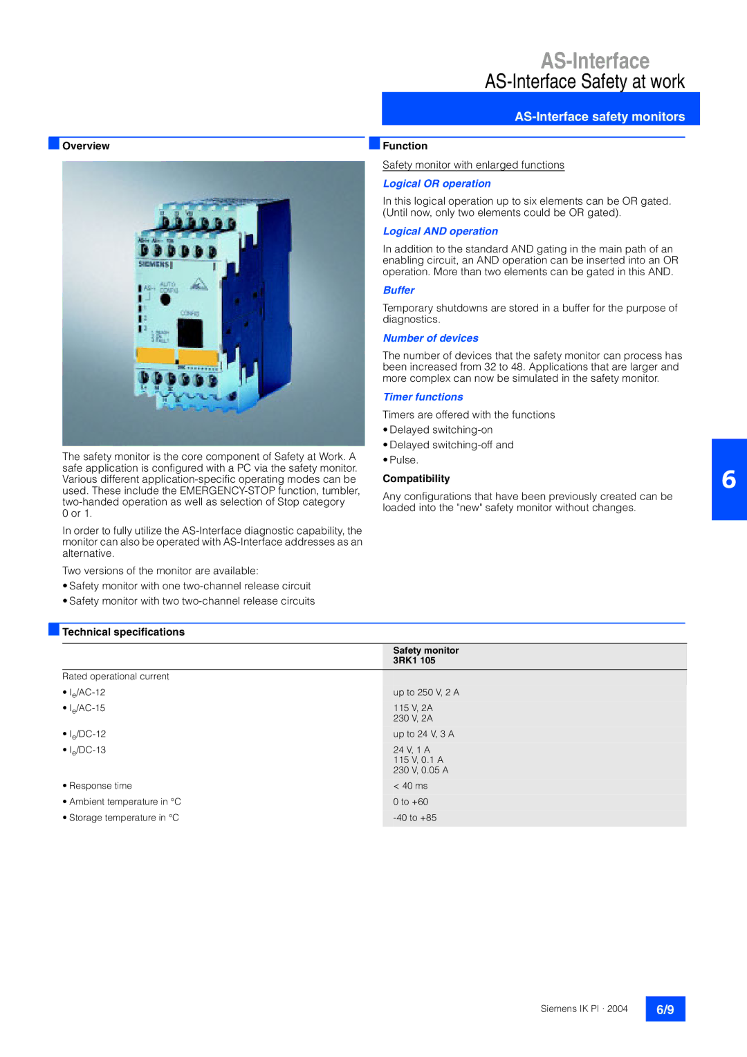 Siemens EN 50295 manual AS-Interface safety monitors 