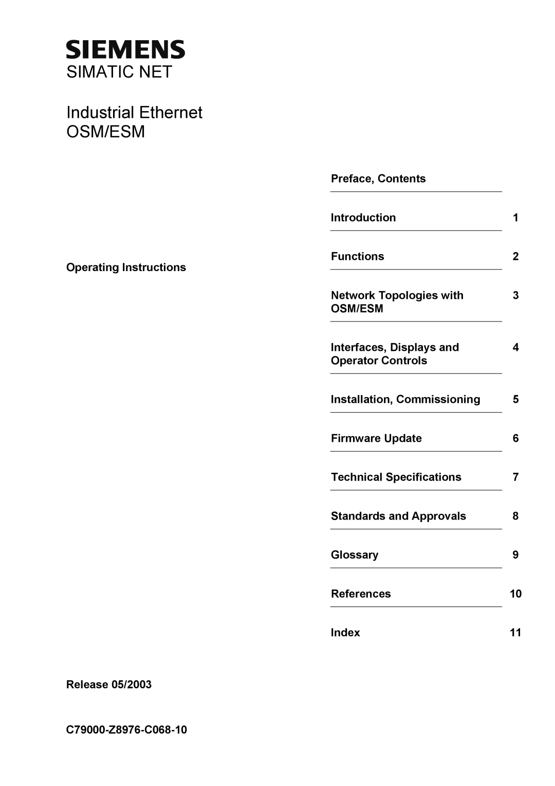 Siemens OSM, ESM technical specifications Simatic NET 