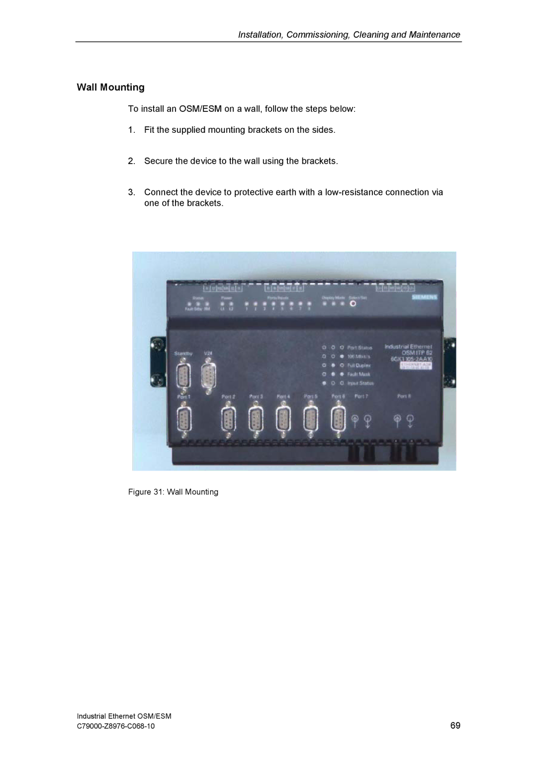 Siemens OSM, ESM technical specifications Wall Mounting 