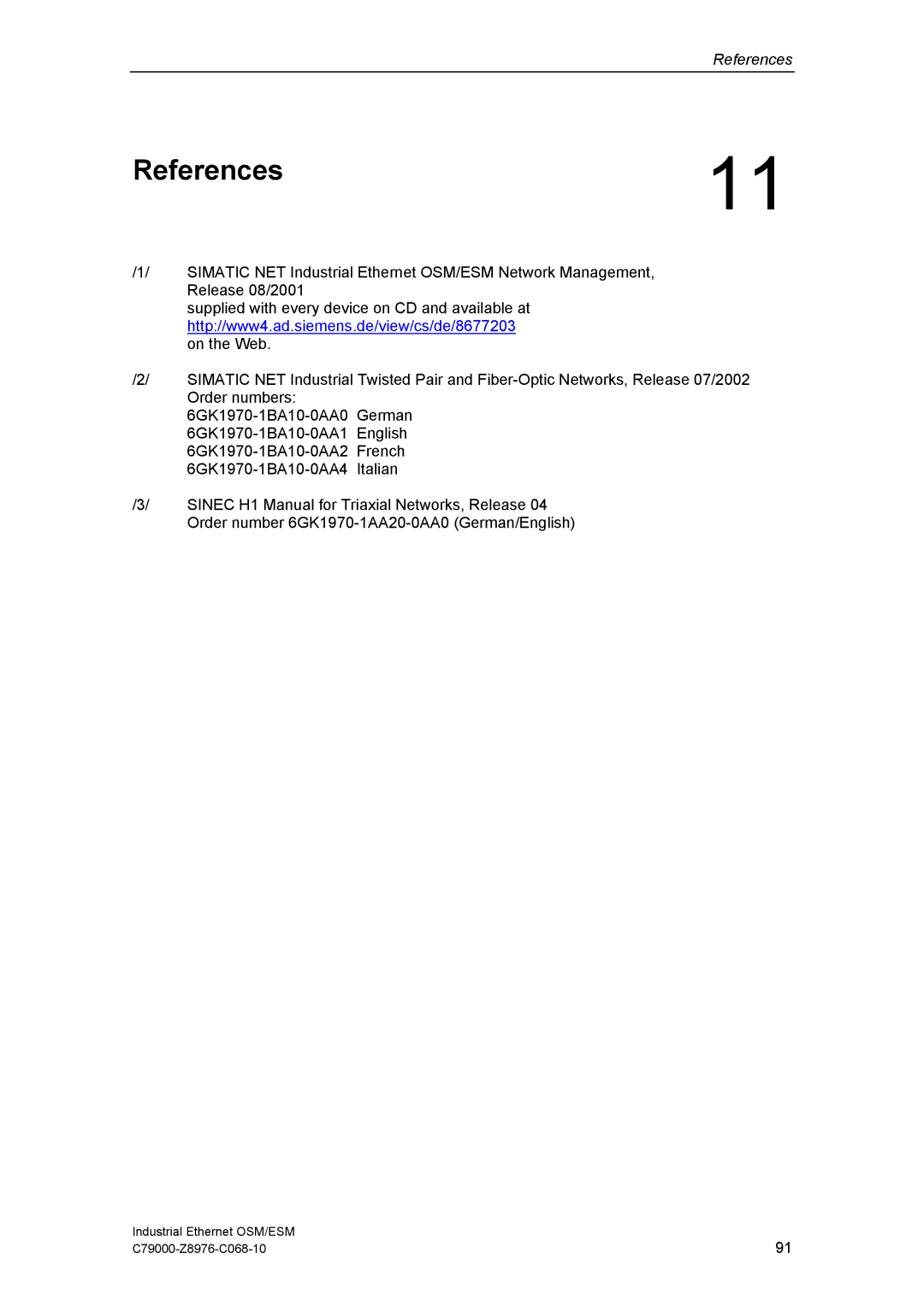 Siemens OSM, ESM technical specifications References, Http//www4.ad.siemens.de/view/cs/de/8677203 