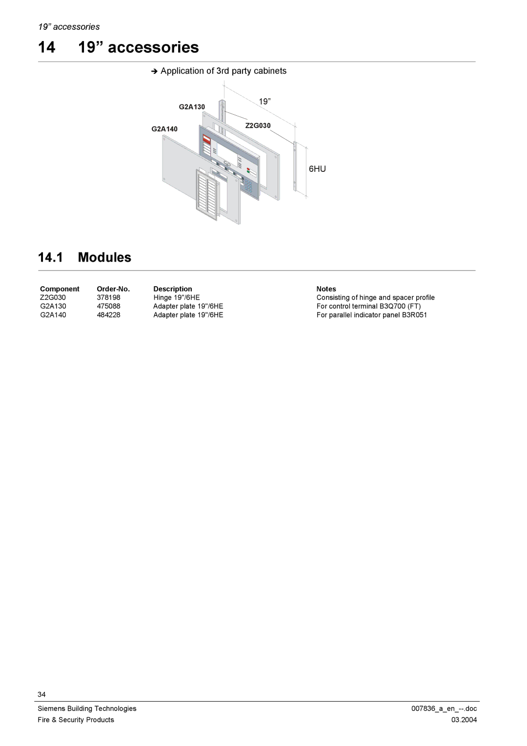 Siemens FC700A manual 14 19 accessories 