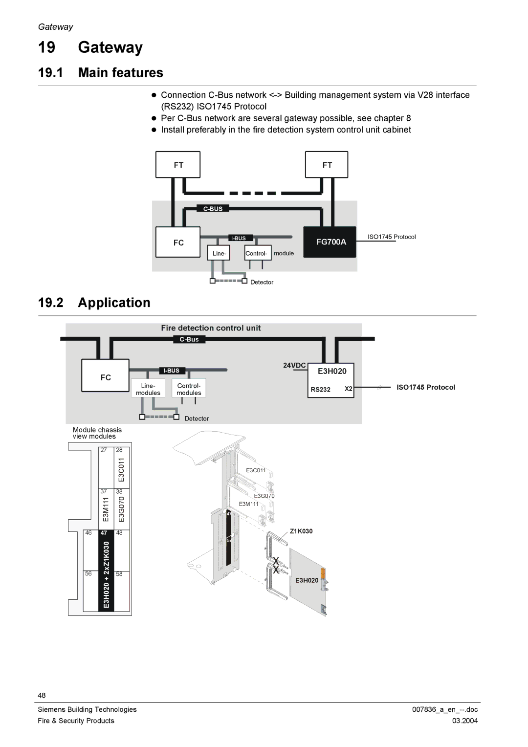 Siemens FC700A manual Gateway, Main features, Application 