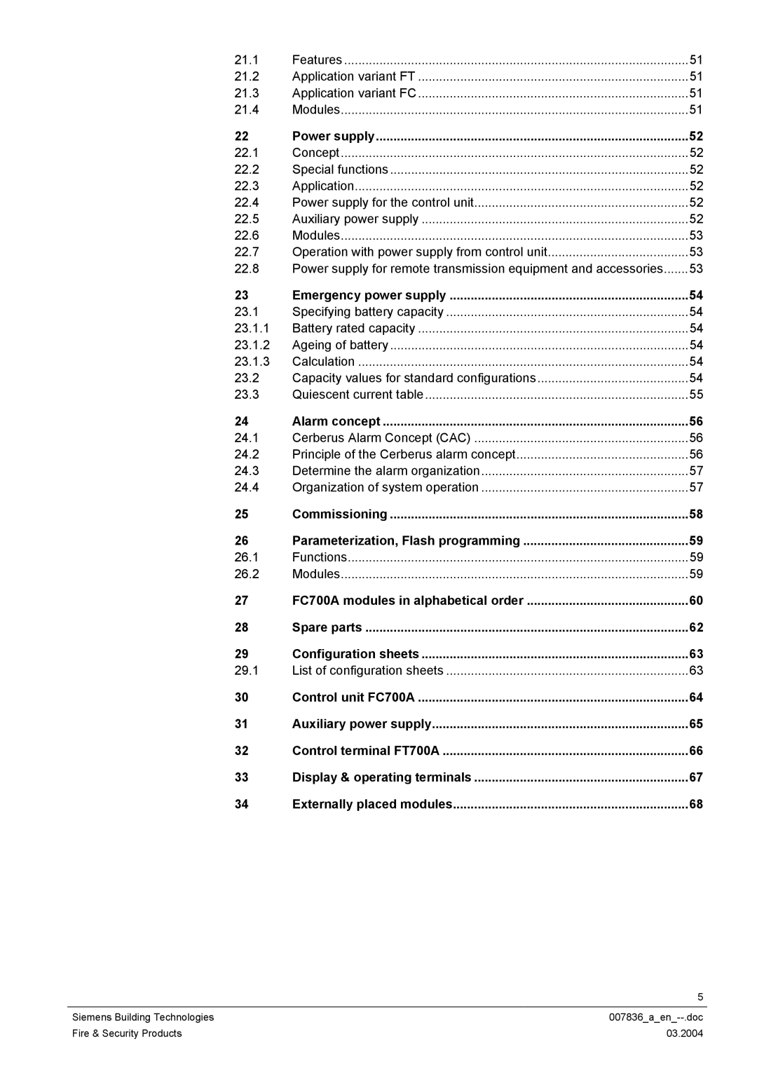 Siemens FC700A manual 21.1 