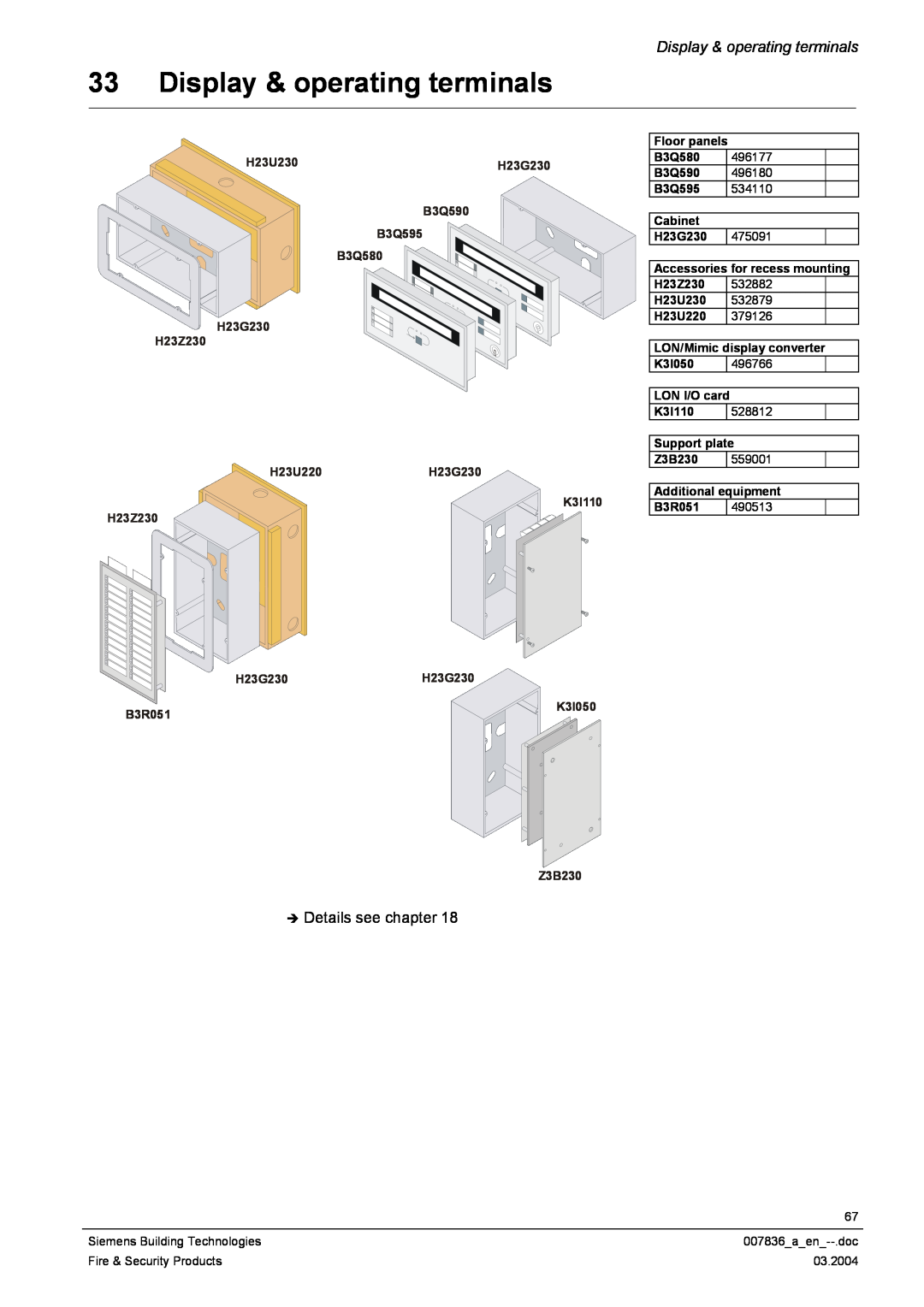 Siemens FC700A Display & operating terminals, H23U230, B3Q590 B3Q595 B3Q580 H23G230 H23Z230, H23G230H23G230, B3R051 
