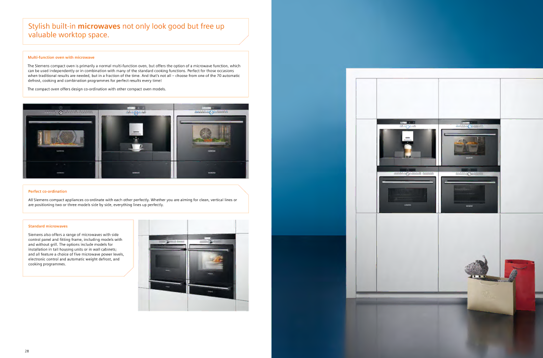 Siemens full range of siemens home appliances, 2012/gcc manual Multi-function oven with microwave, Perfect co-ordination 