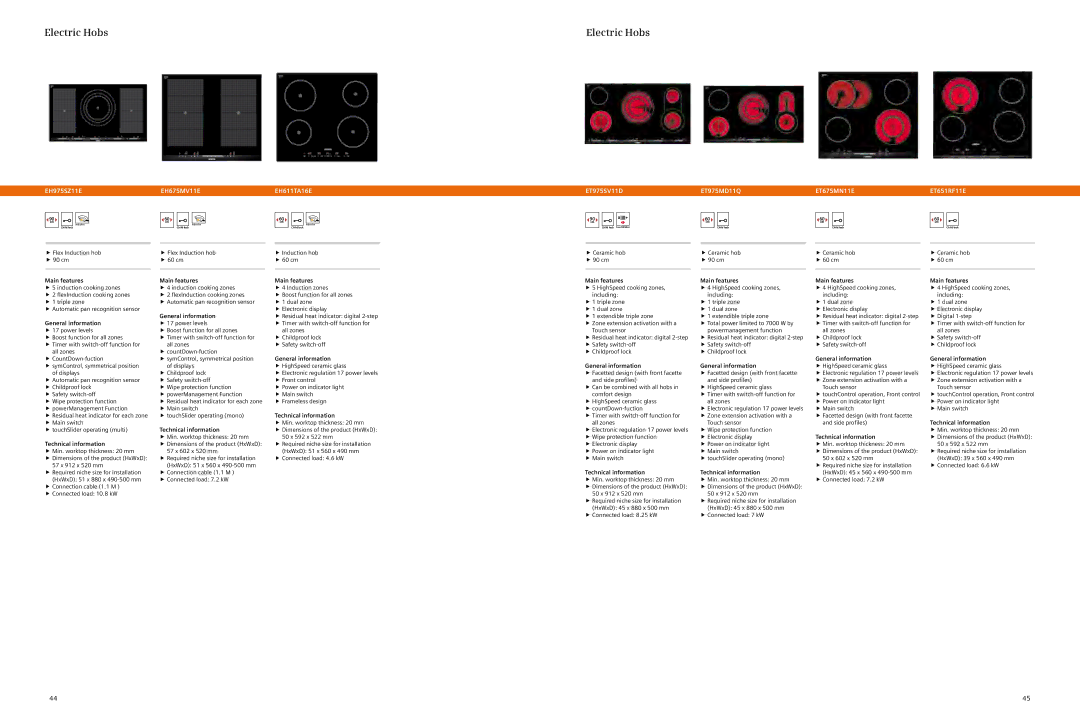 Siemens full range of siemens home appliances, 2012/gcc manual Electric Hobs 