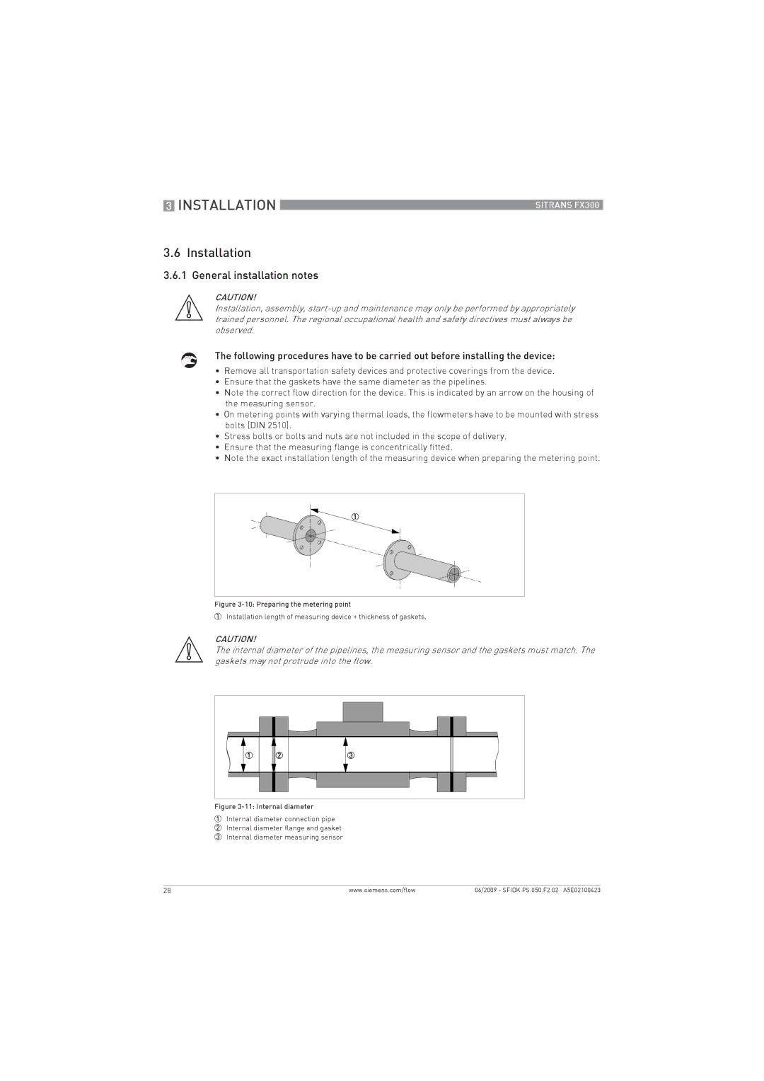 Siemens FX300 manual Installation, General installation notes 