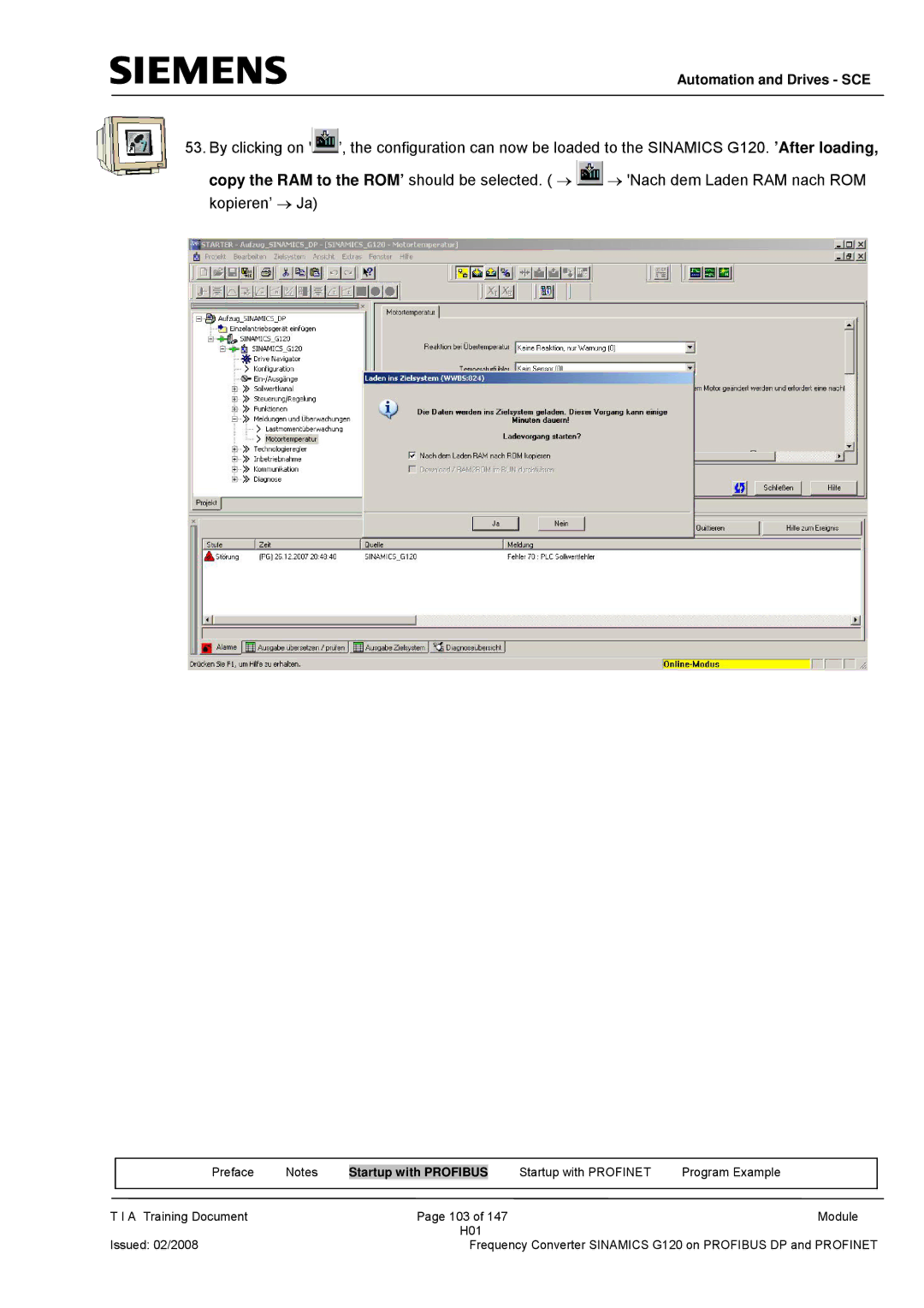 Siemens G120 manual Automation and Drives SCE 