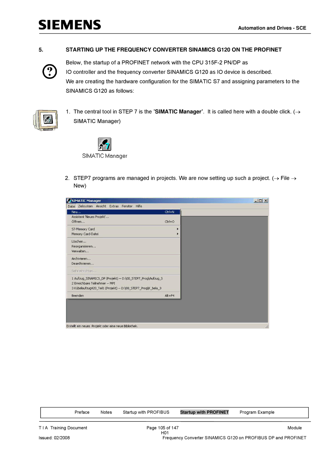 Siemens G120 manual Preface Startup with Profibus 