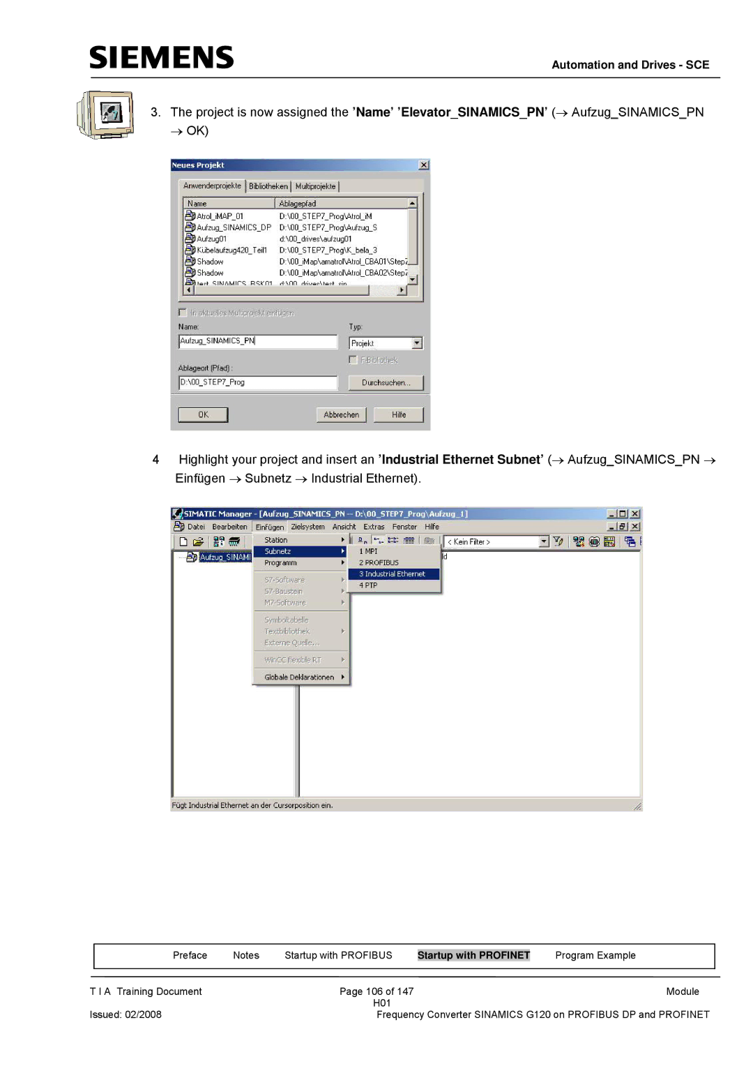 Siemens G120 manual Automation and Drives SCE 