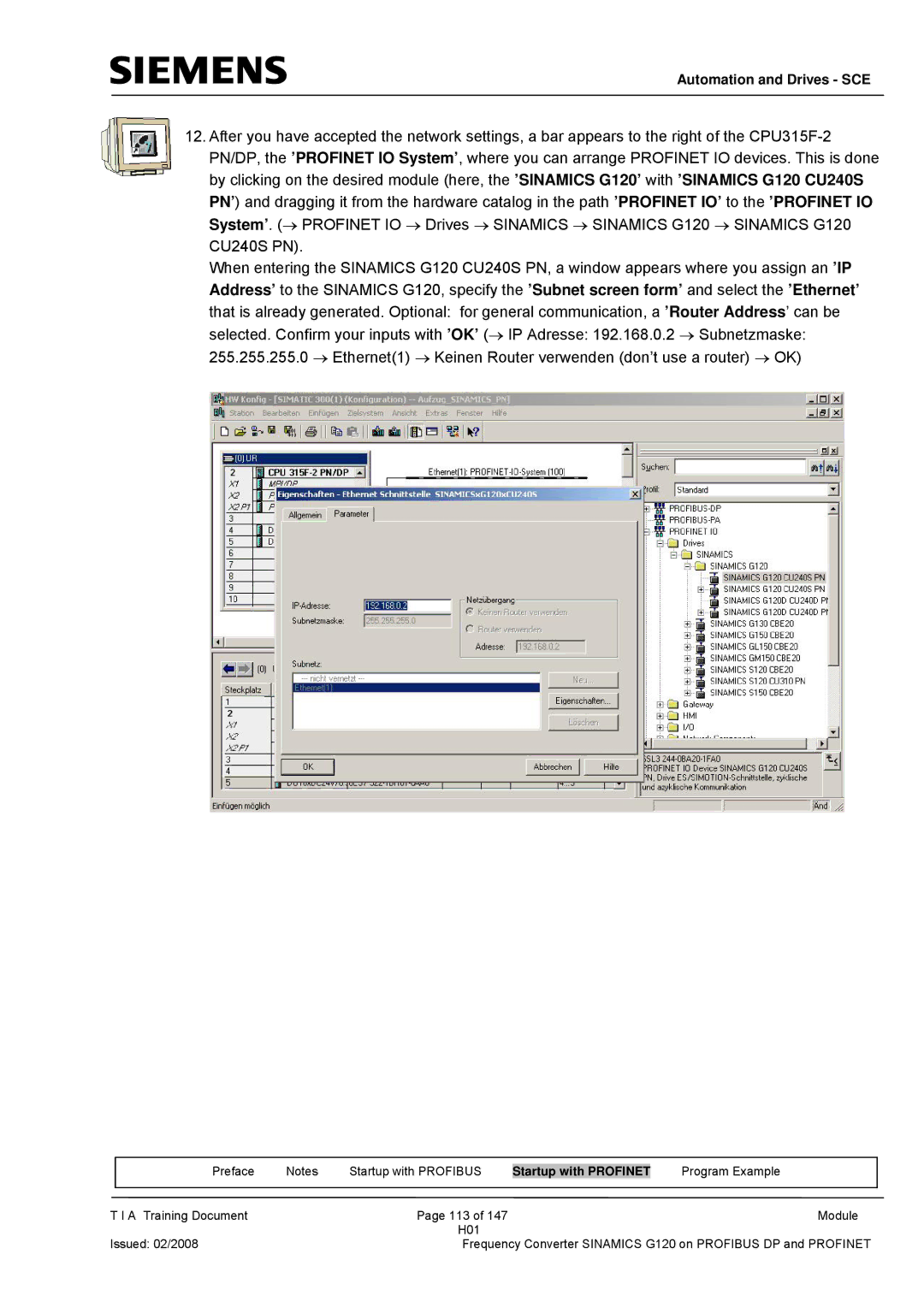 Siemens G120 manual Automation and Drives SCE 