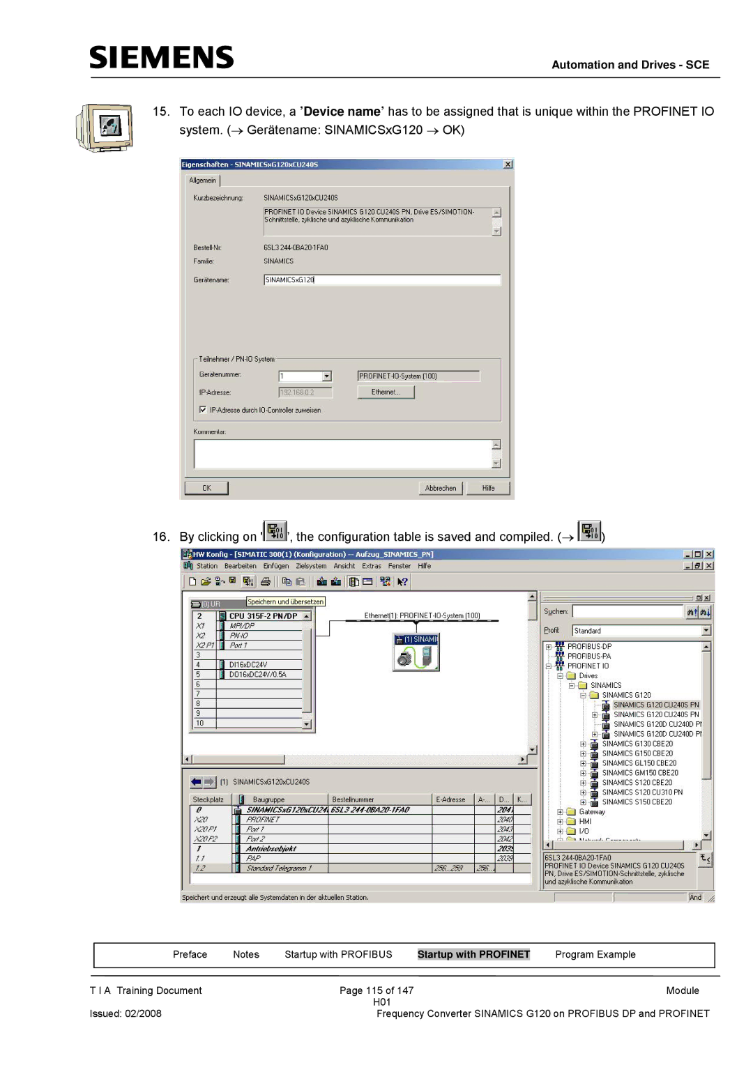 Siemens G120 manual Automation and Drives SCE 