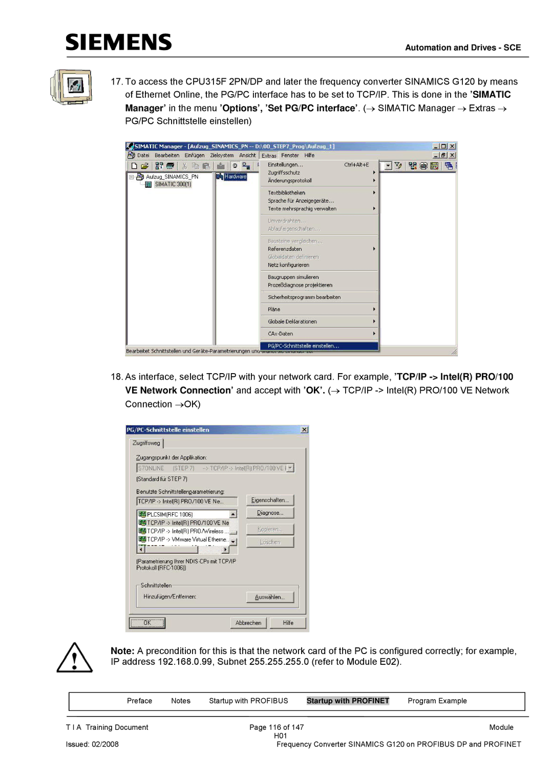 Siemens G120 manual Automation and Drives SCE 