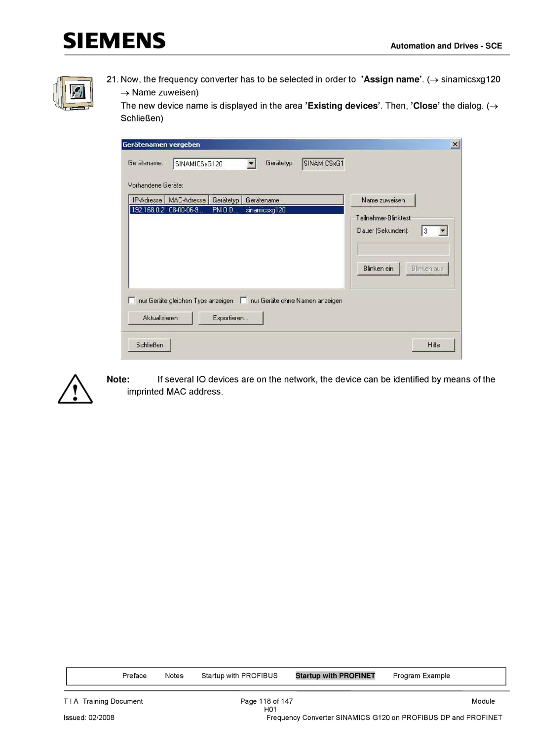 Siemens G120 manual Automation and Drives SCE 