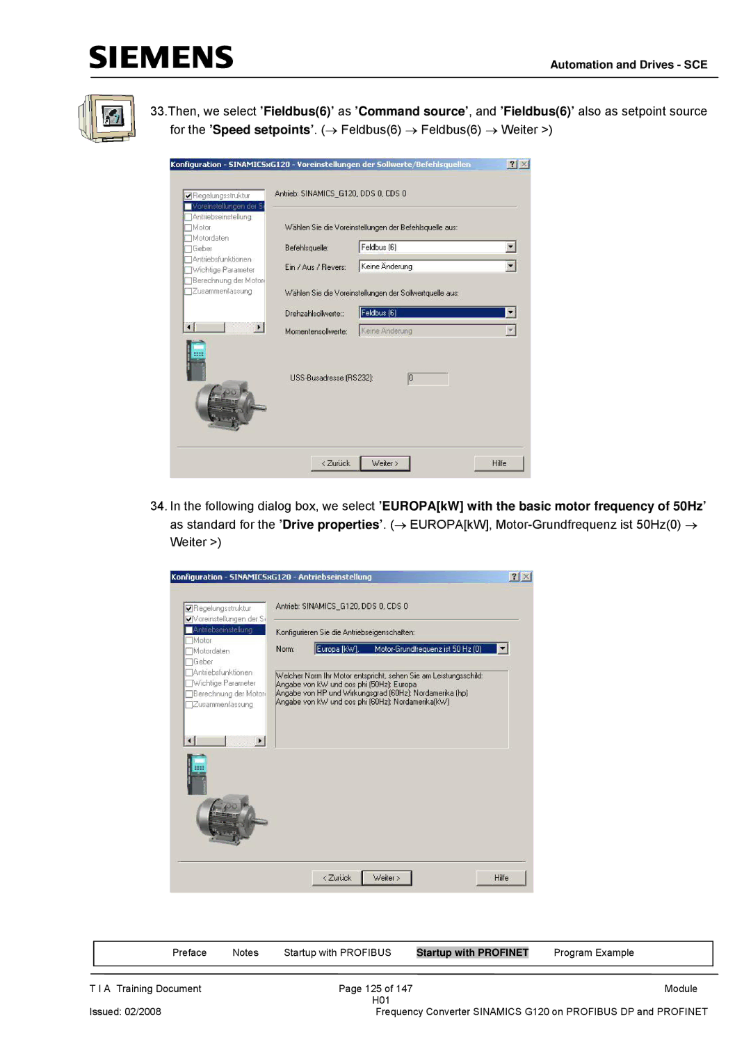 Siemens G120 manual Automation and Drives SCE 