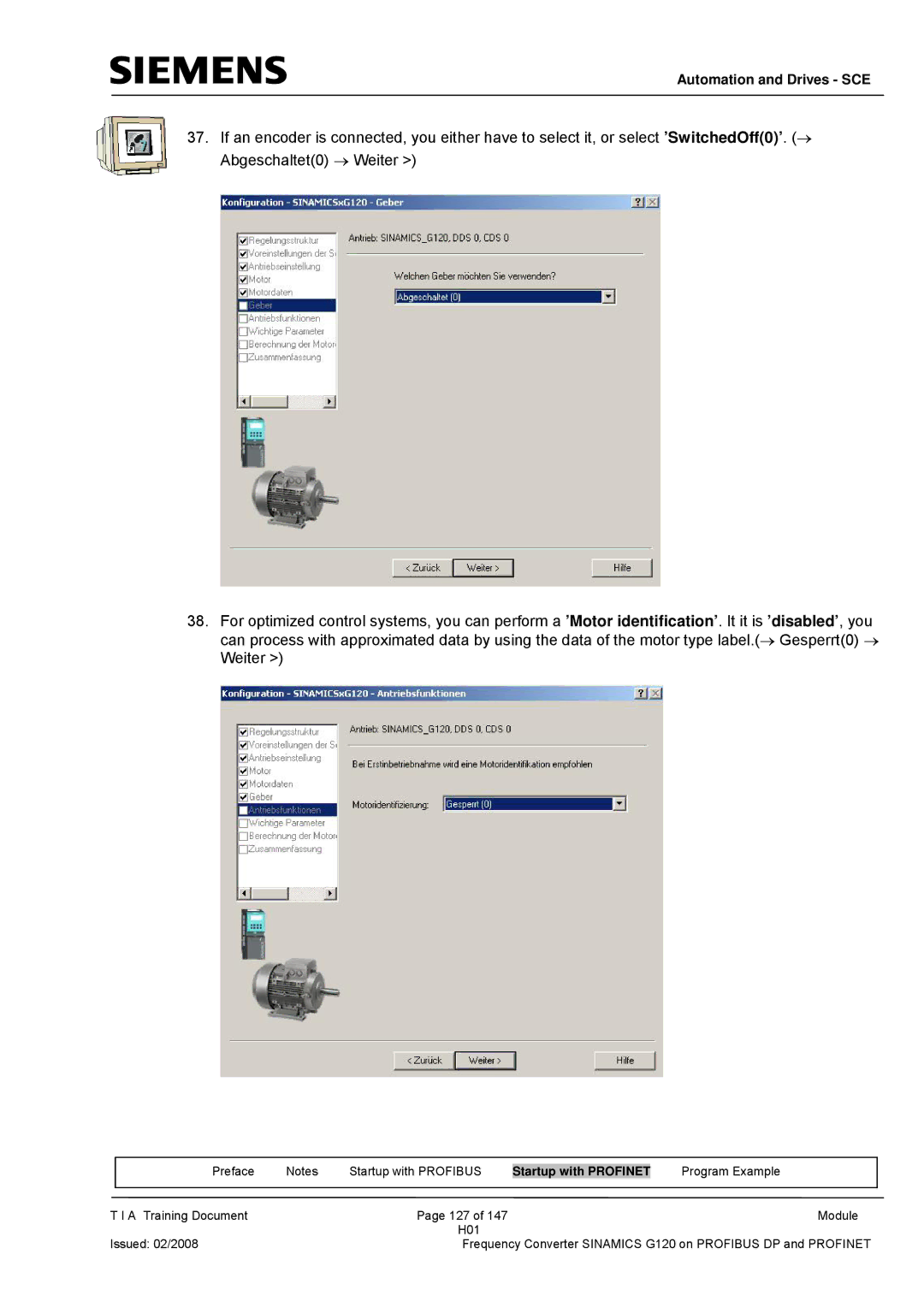 Siemens G120 manual Automation and Drives SCE 