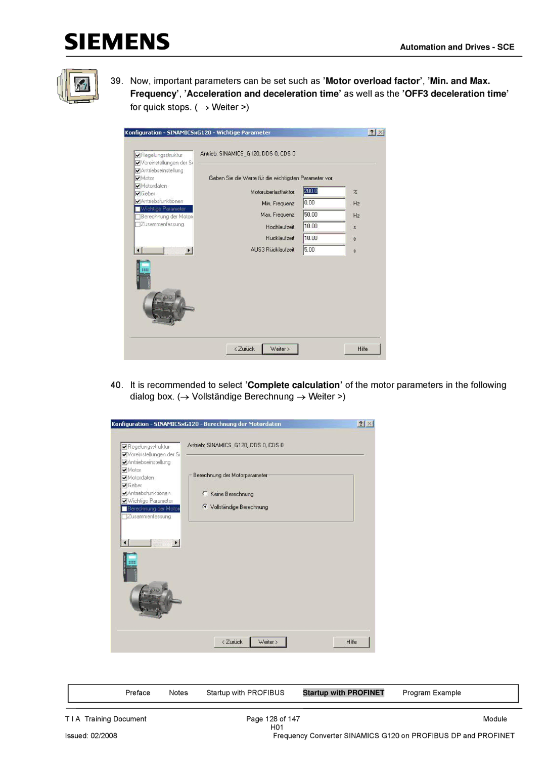 Siemens G120 manual Automation and Drives SCE 