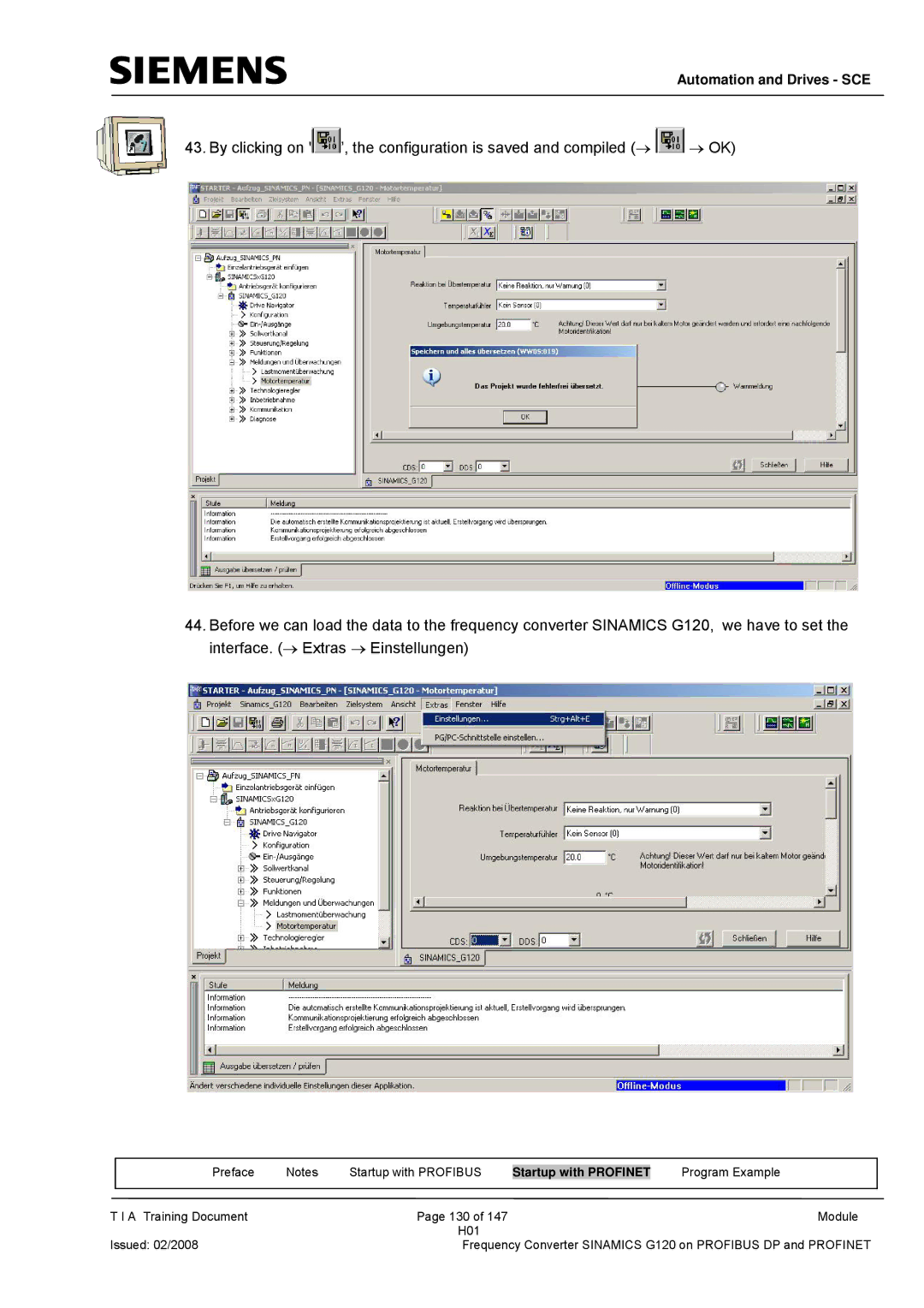 Siemens G120 manual Automation and Drives SCE 