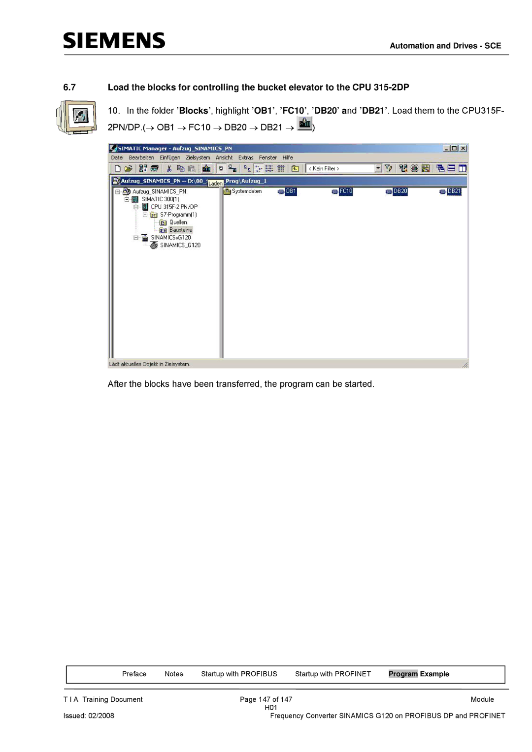 Siemens G120 manual Automation and Drives SCE 