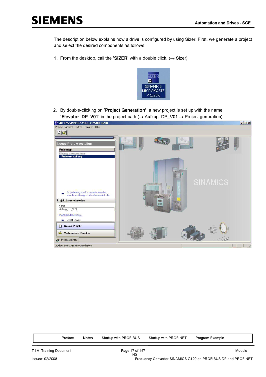 Siemens G120 manual Automation and Drives SCE 