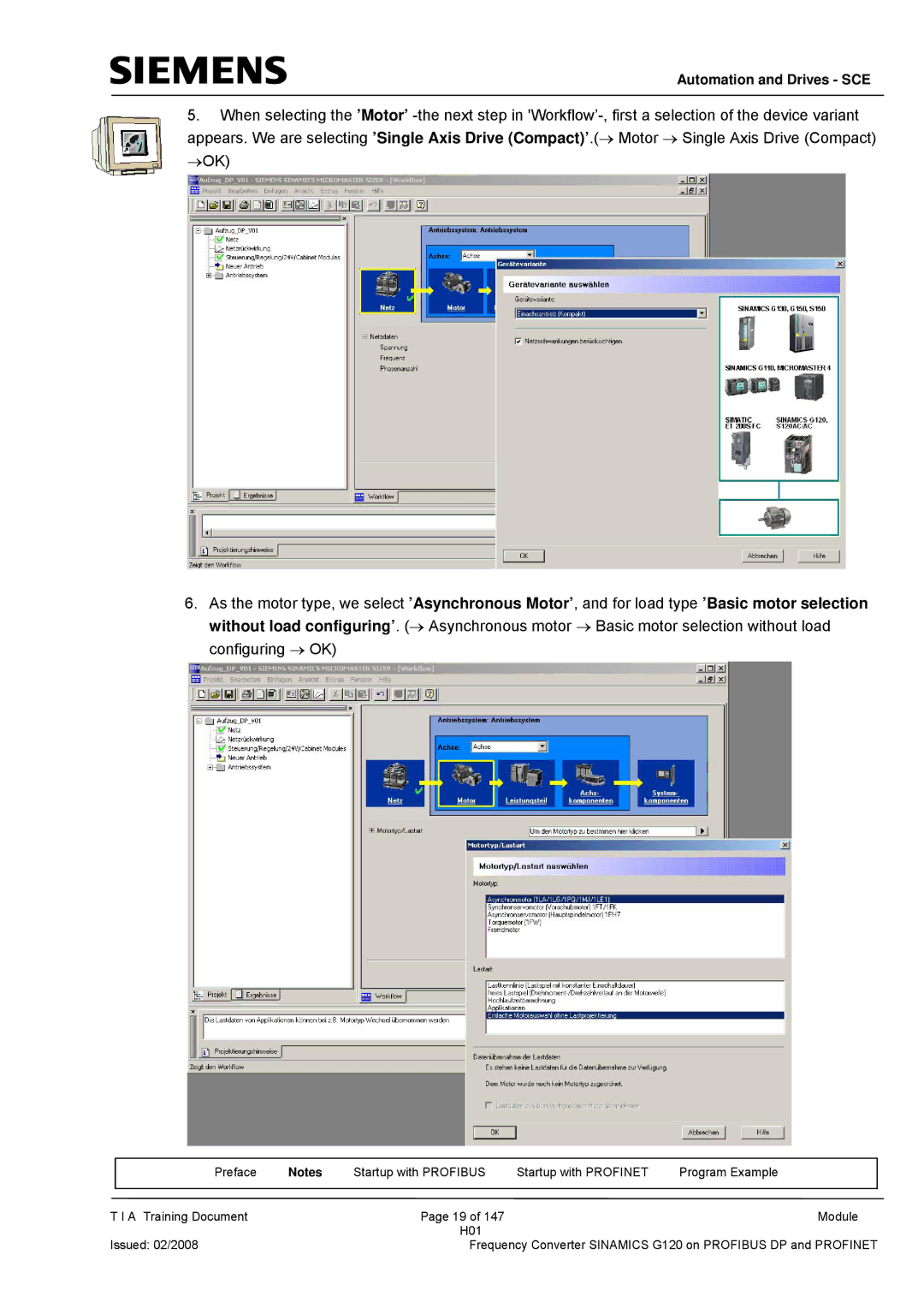 Siemens G120 manual Automation and Drives SCE 