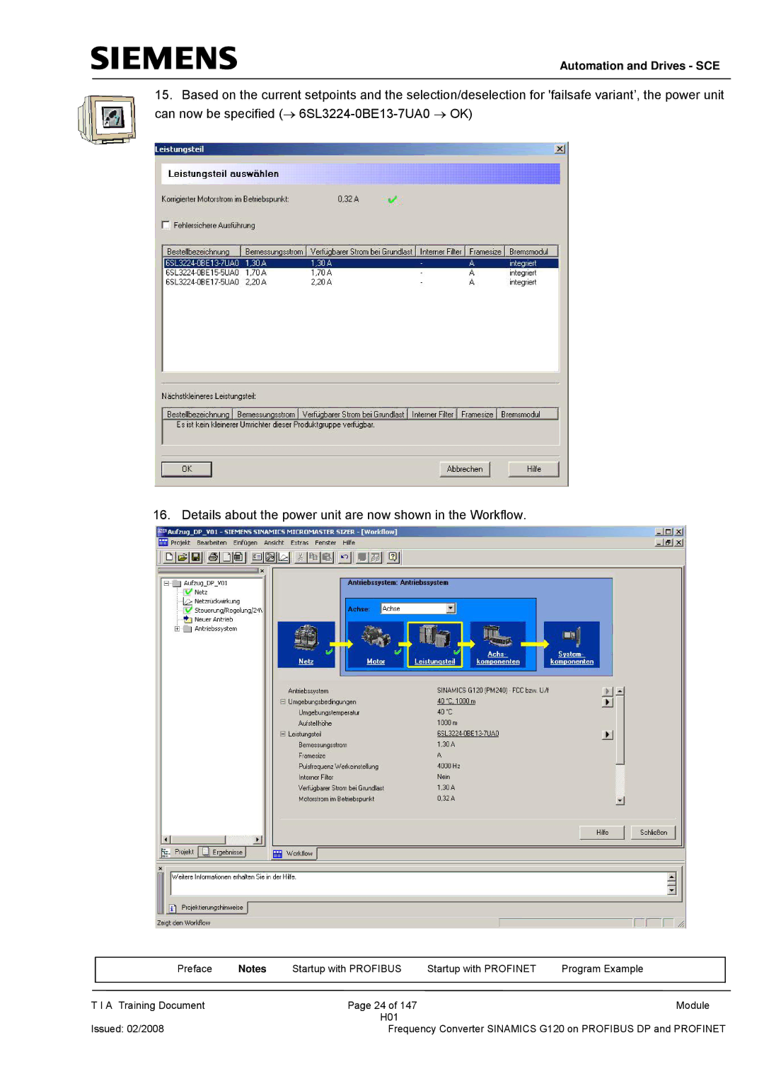 Siemens G120 manual Automation and Drives SCE 