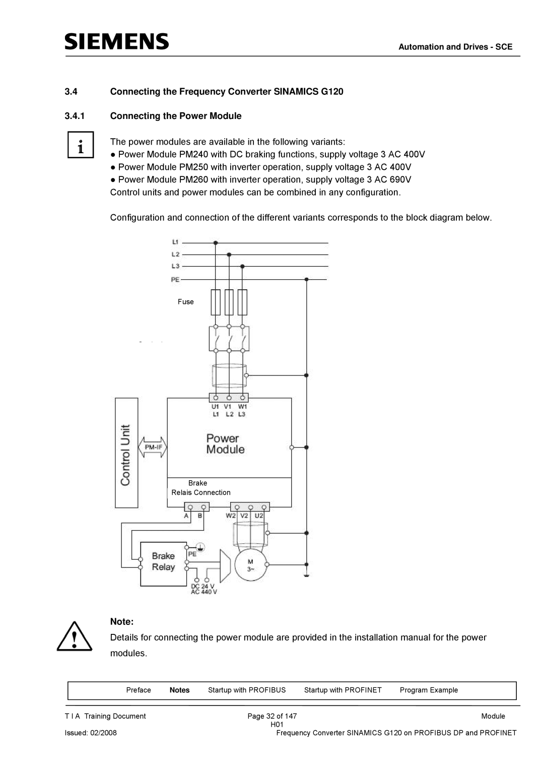 Siemens G120 manual Automation and Drives SCE 