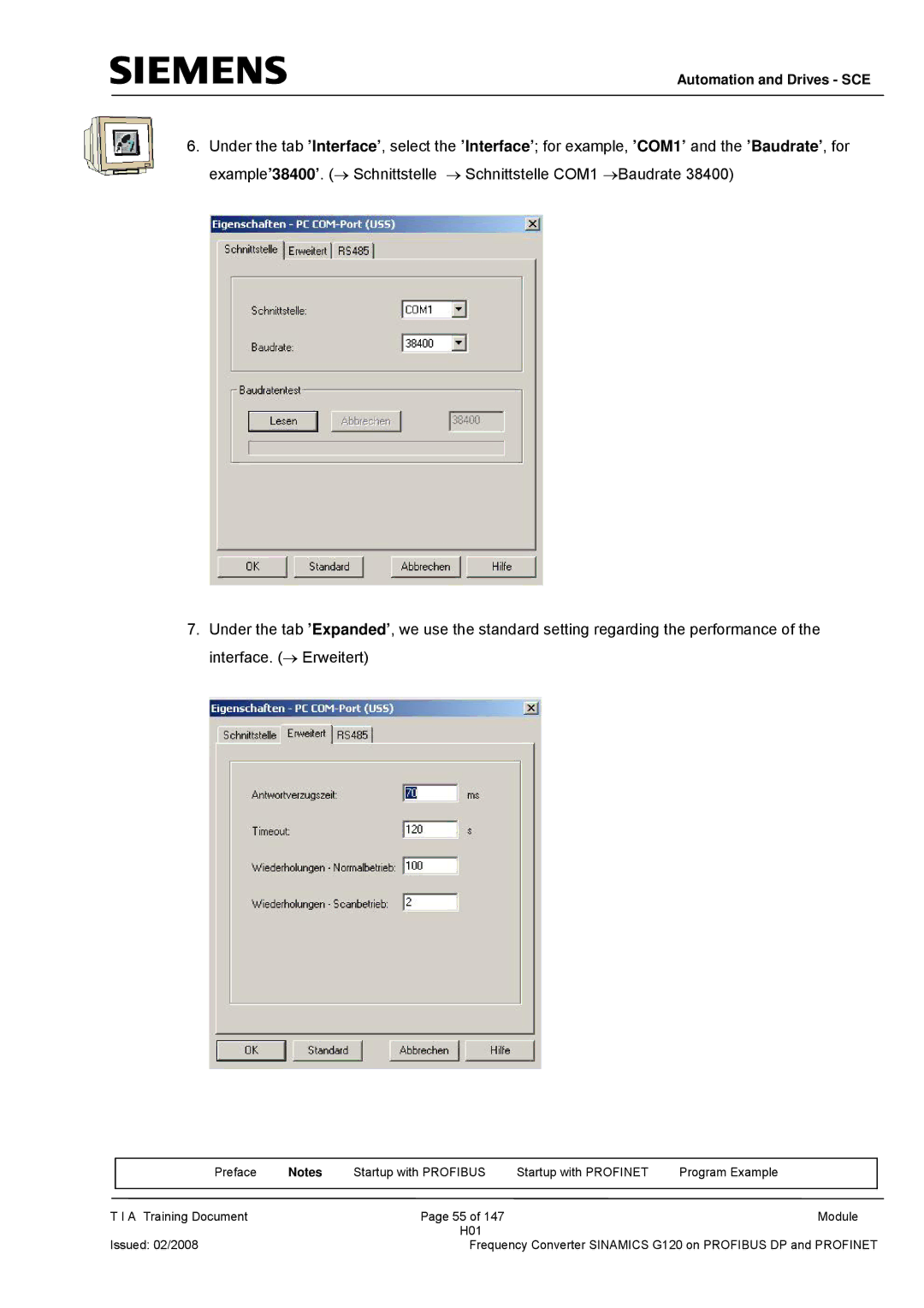 Siemens G120 manual Automation and Drives SCE 