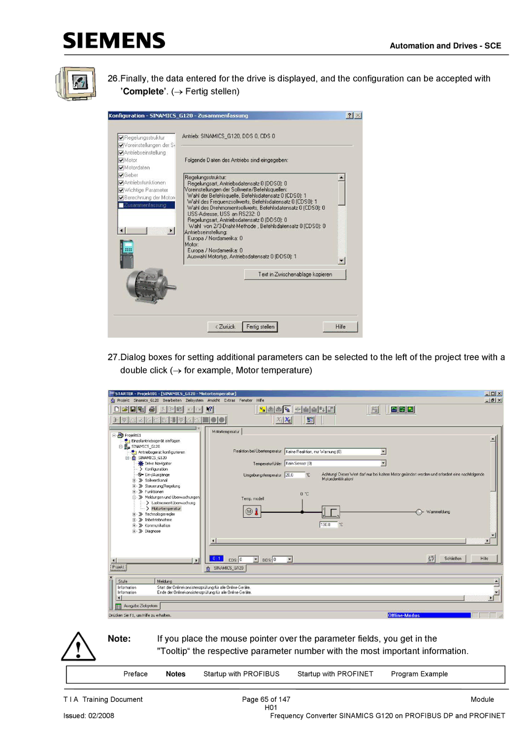 Siemens G120 manual Automation and Drives SCE 