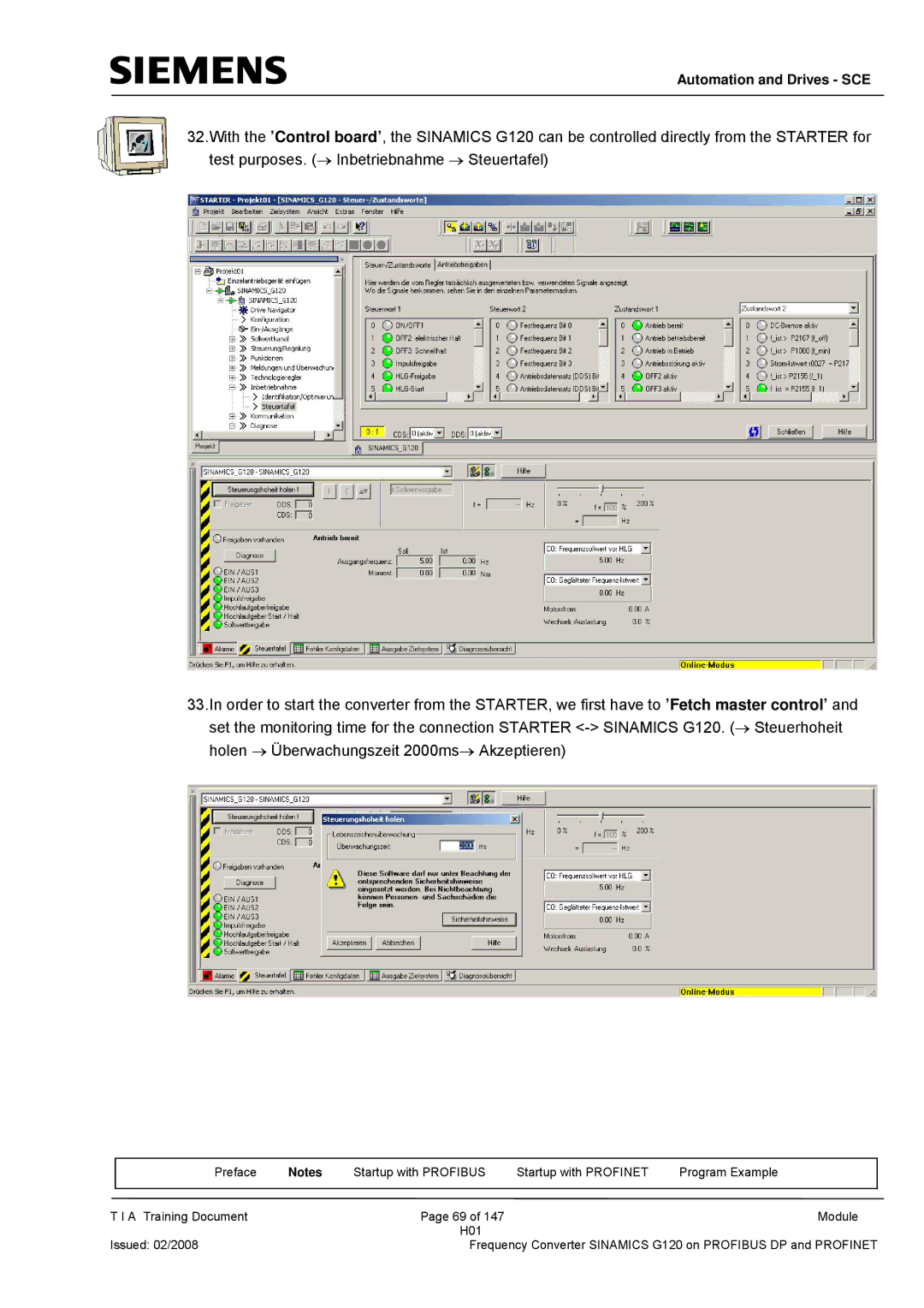 Siemens G120 manual Automation and Drives SCE 