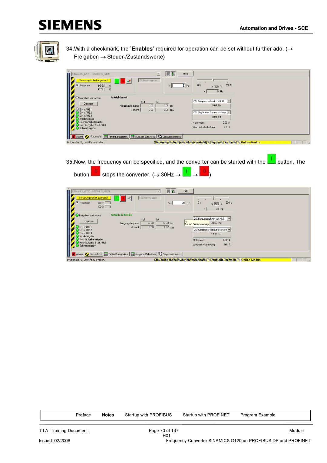 Siemens G120 manual Automation and Drives SCE 