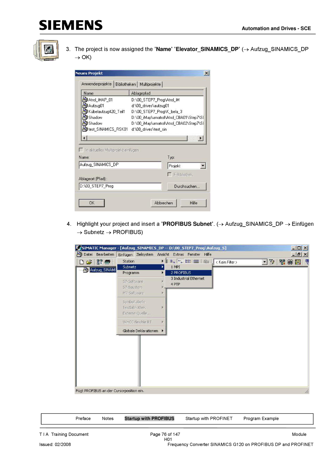 Siemens G120 manual Automation and Drives SCE 