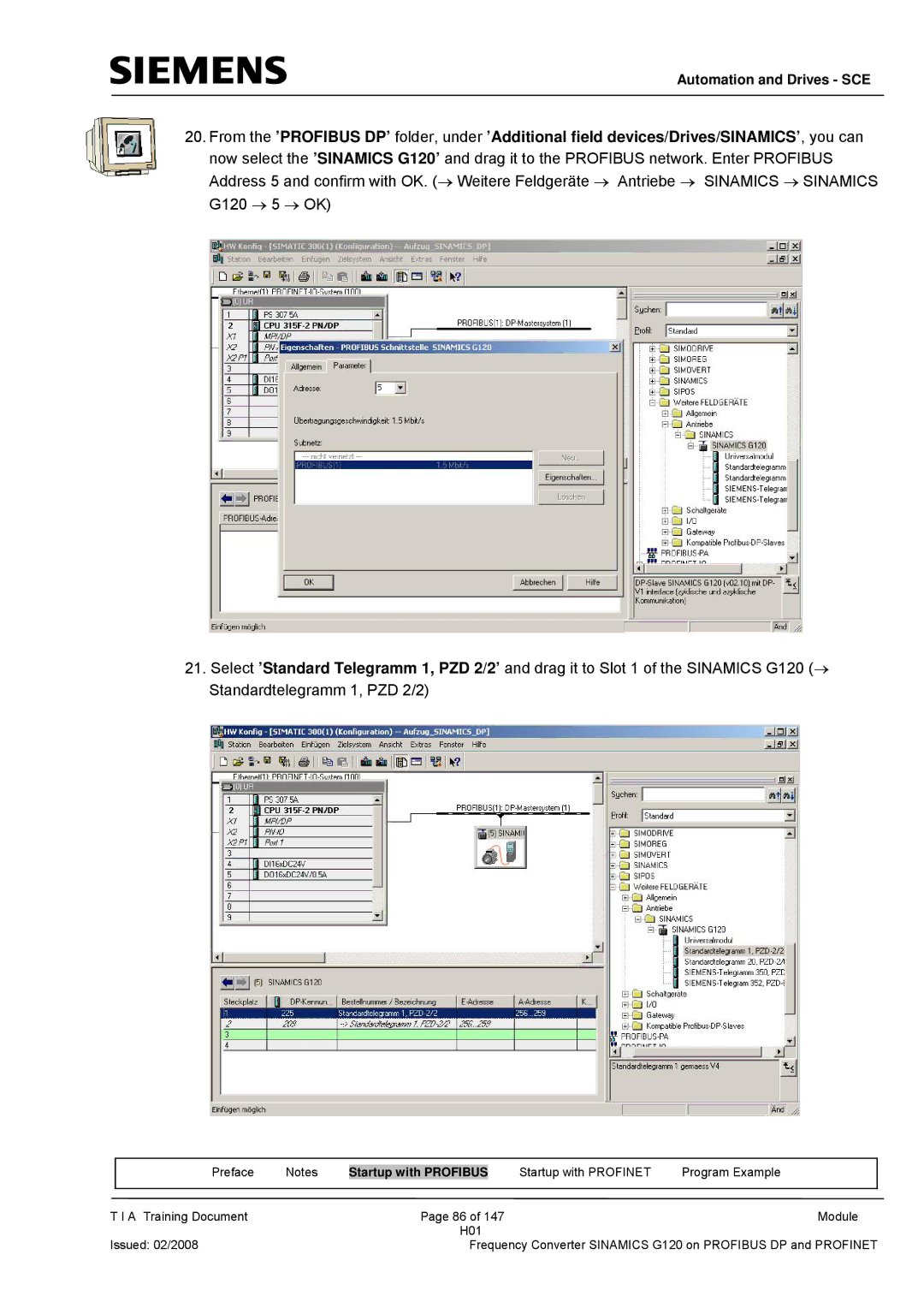 Siemens G120 manual Automation and Drives SCE 