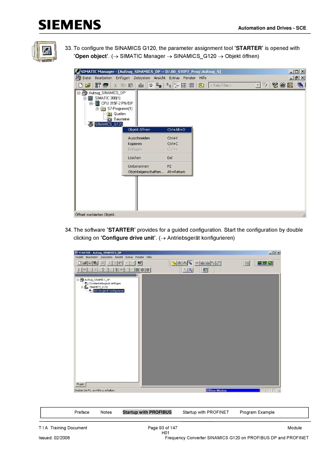 Siemens G120 manual Automation and Drives SCE 