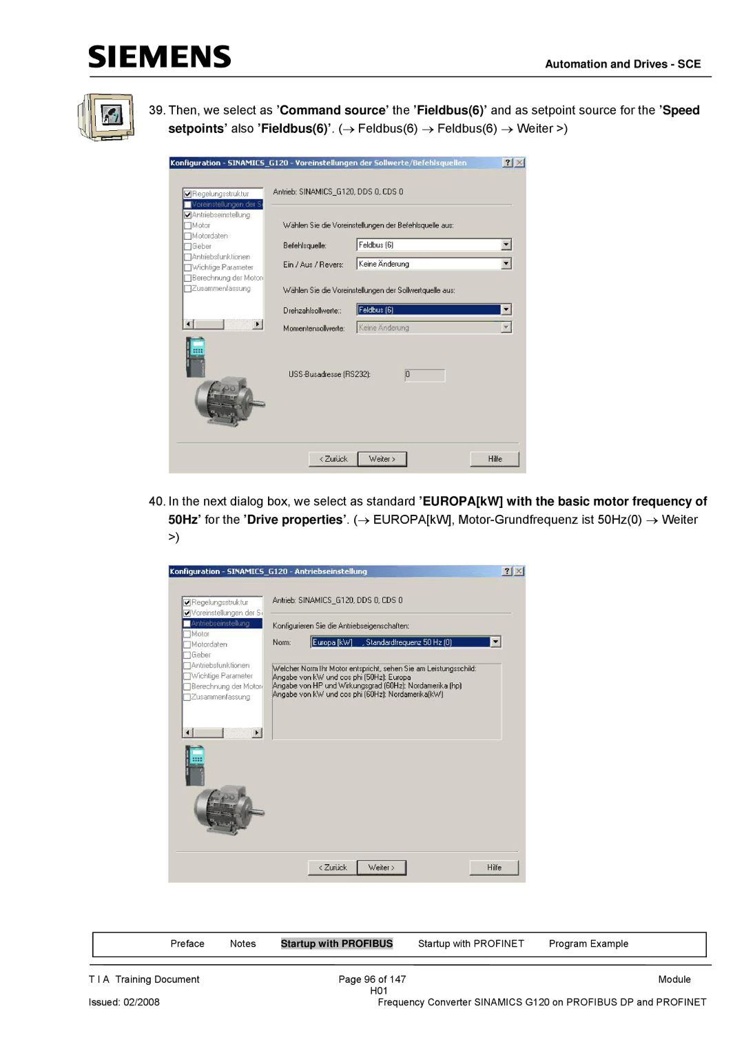 Siemens G120 manual Automation and Drives SCE 