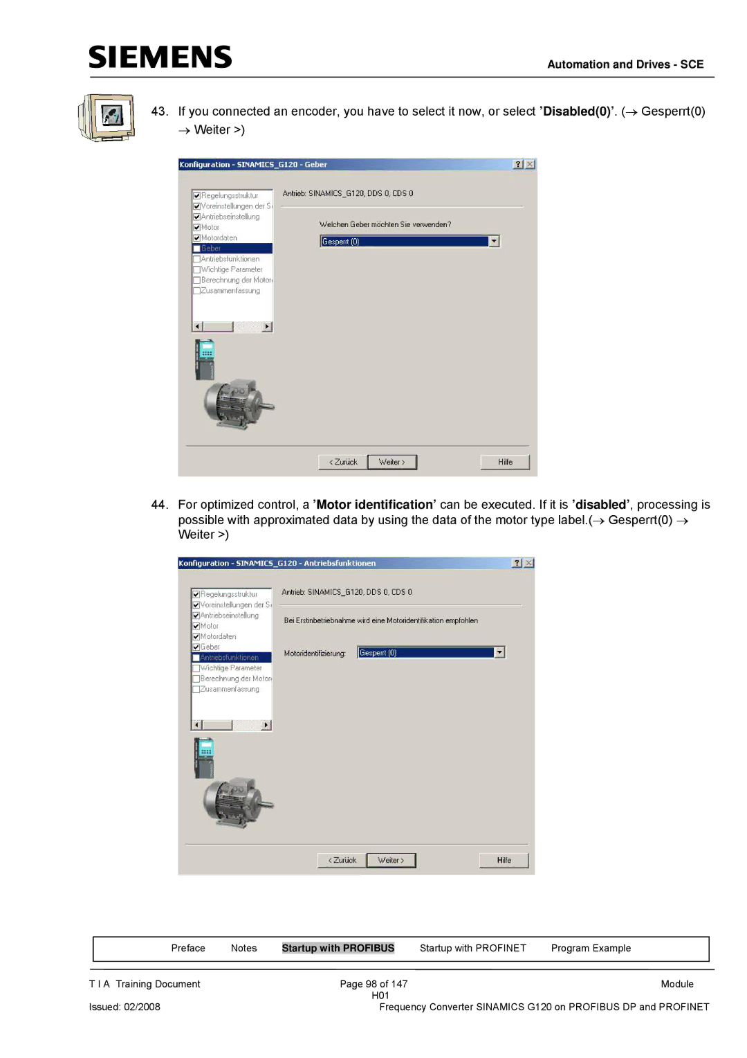 Siemens G120 manual Automation and Drives SCE 