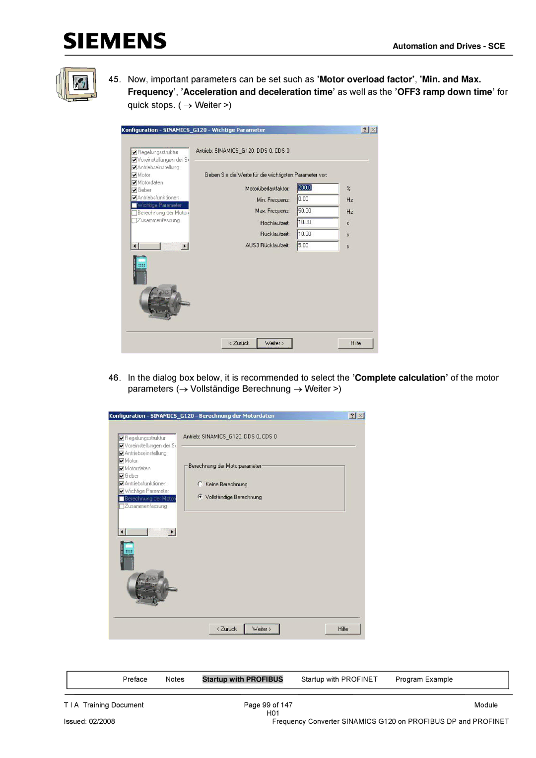 Siemens G120 manual Automation and Drives SCE 