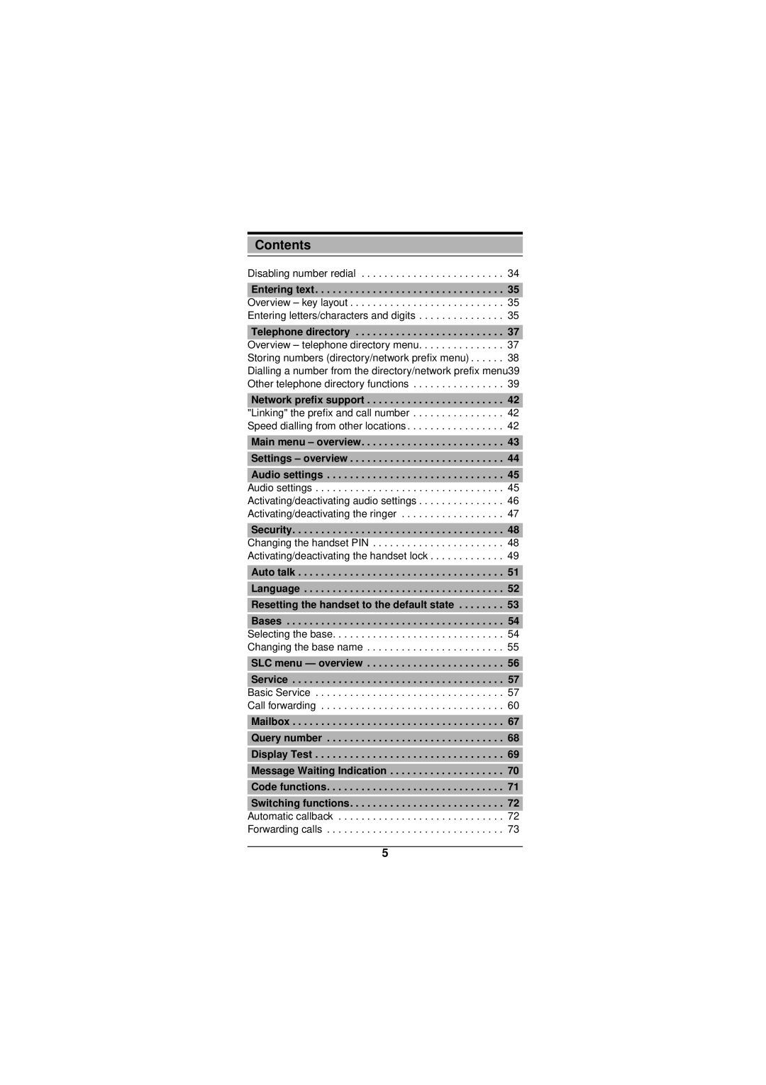 Siemens Gigaset 3000 operating instructions Entering text, Telephone directory, Network prefix support, Security 