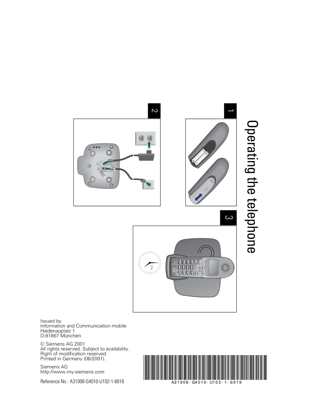 Siemens Gigaset 4210 user manual Operating the telephone 