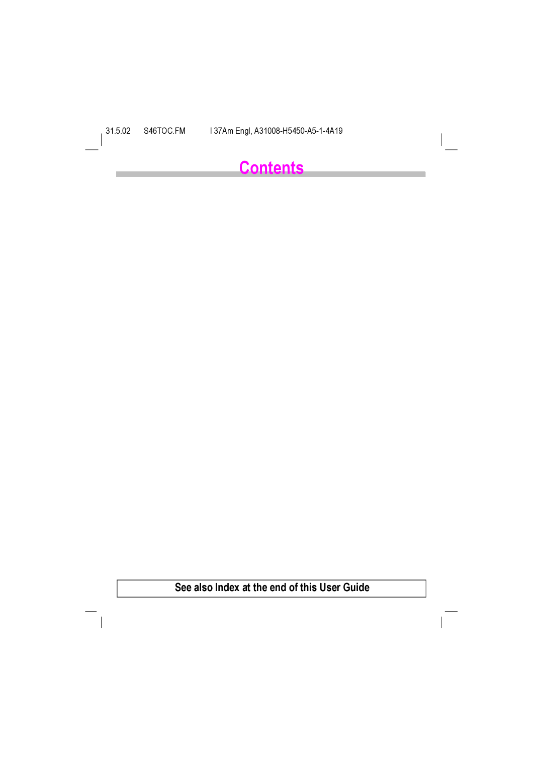 Siemens TDMA 1900, GSM 900, GSM 1900, TDMA 800 manual Contents 