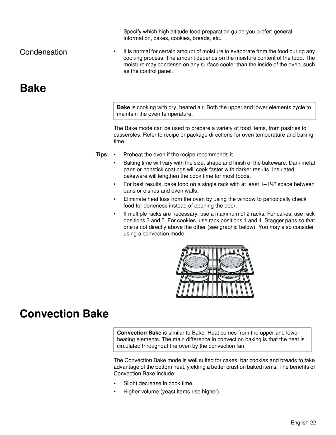 Siemens HB30S51UC, HB30D51UC manual Convection Bake, Condensation 