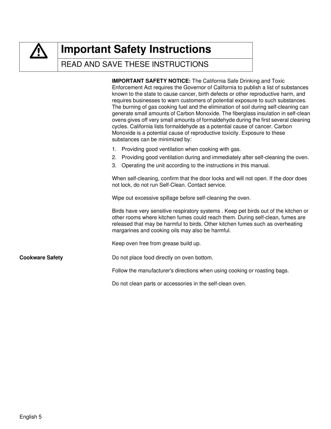 Siemens HB30D51UC, HB30S51UC manual Cookware Safety 