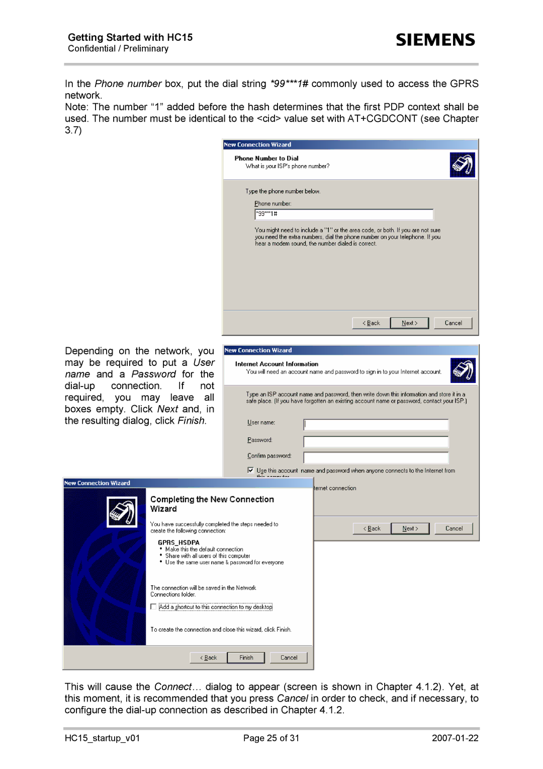 Siemens manual Getting Started with HC15 