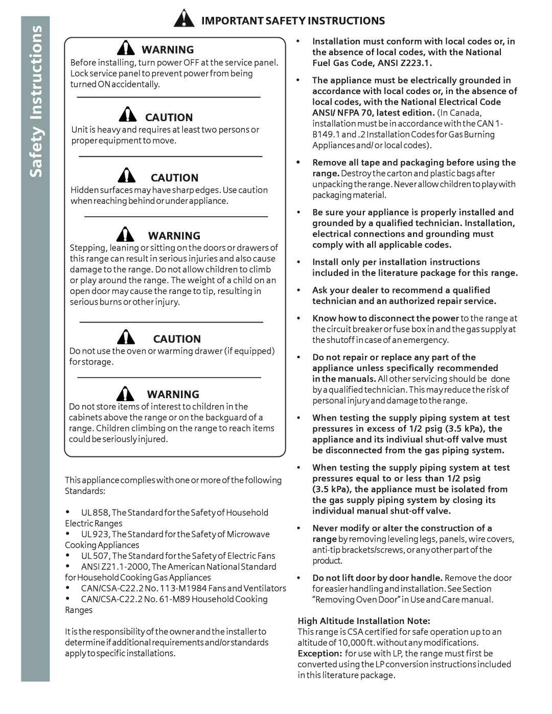 Siemens HD2528U, HD2525U installation instructions Service, Important Safety Instructions 