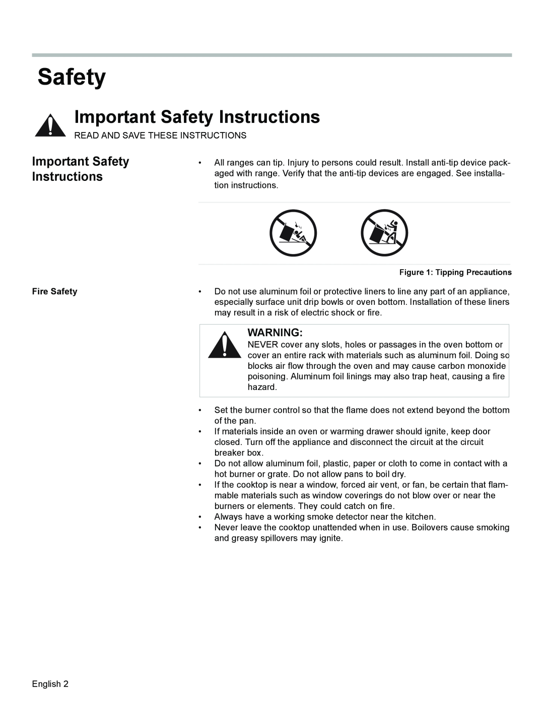 Siemens HD2528U, HD2525U manual Important Safety Instructions, Fire Safety 