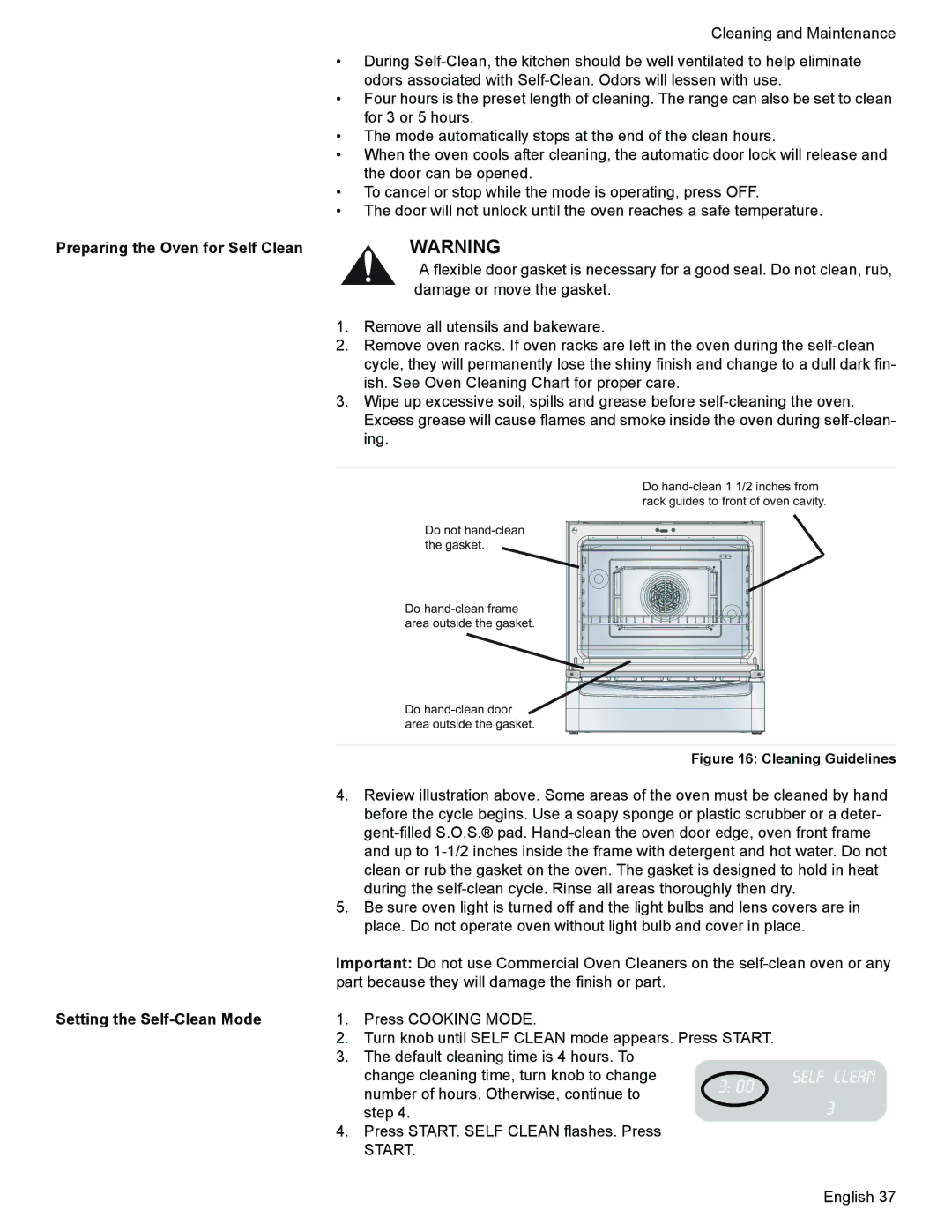 Siemens HE2425 manual Preparing the Oven for Self Clean, Setting the Self-Clean Mode 