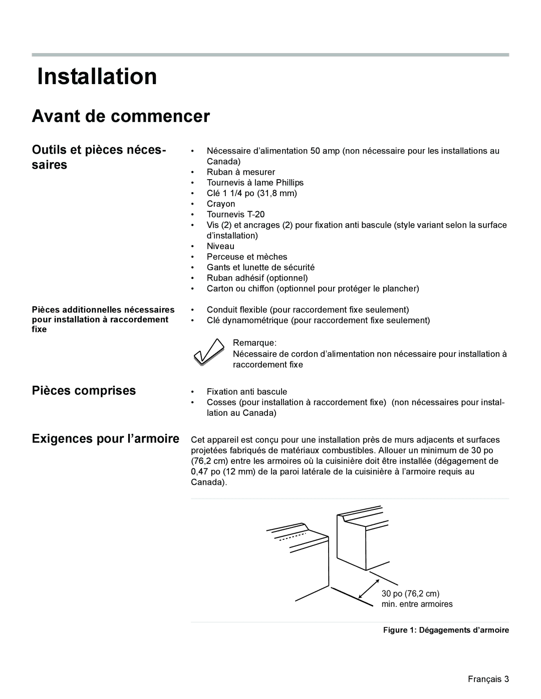 Siemens C), HE2528U, HE2224(U, HE2425(U Avant de commencer, Outils et pièces néces- saires, Pièces comprises 