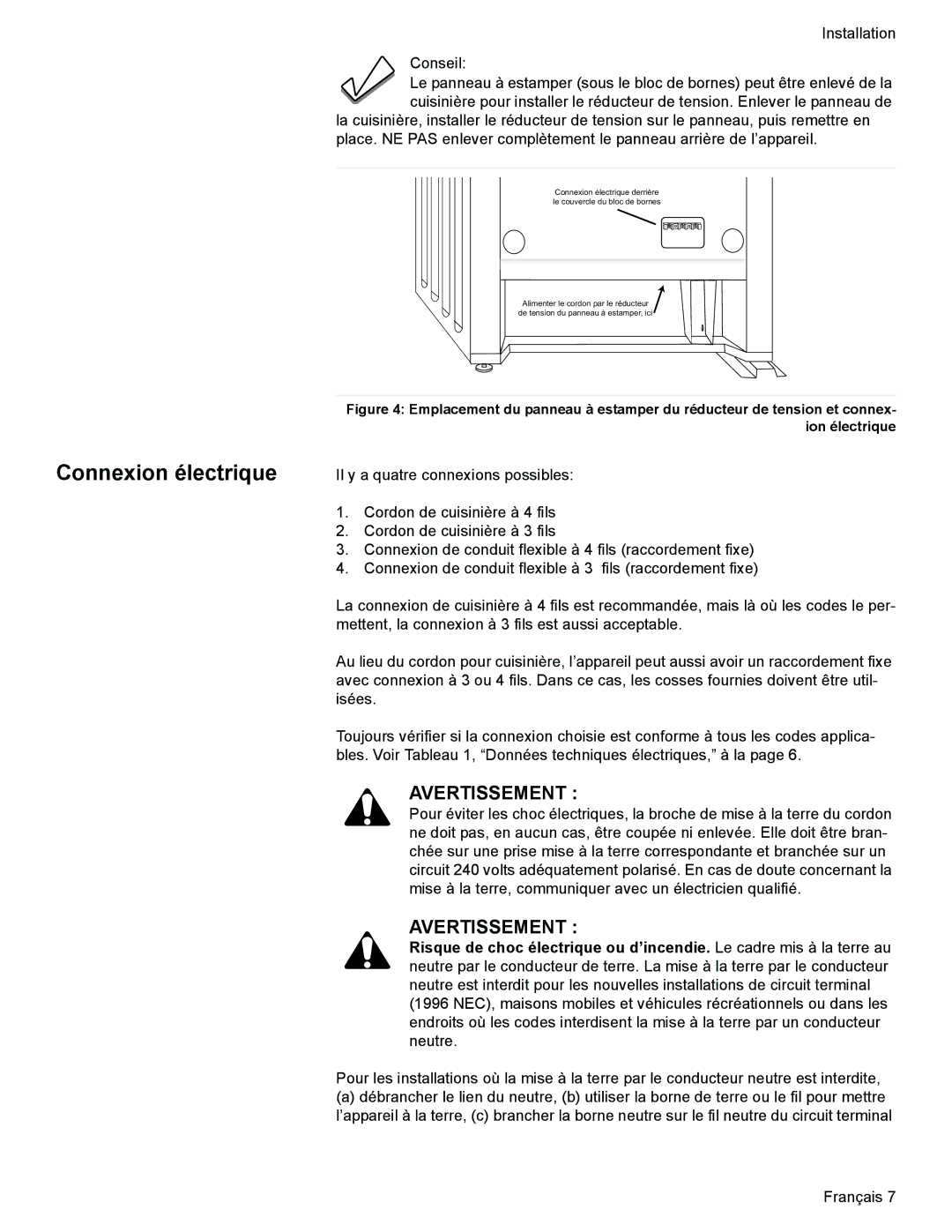 Siemens C), HE2528U, HE2224(U, HE2425(U installation instructions Connexion électrique 