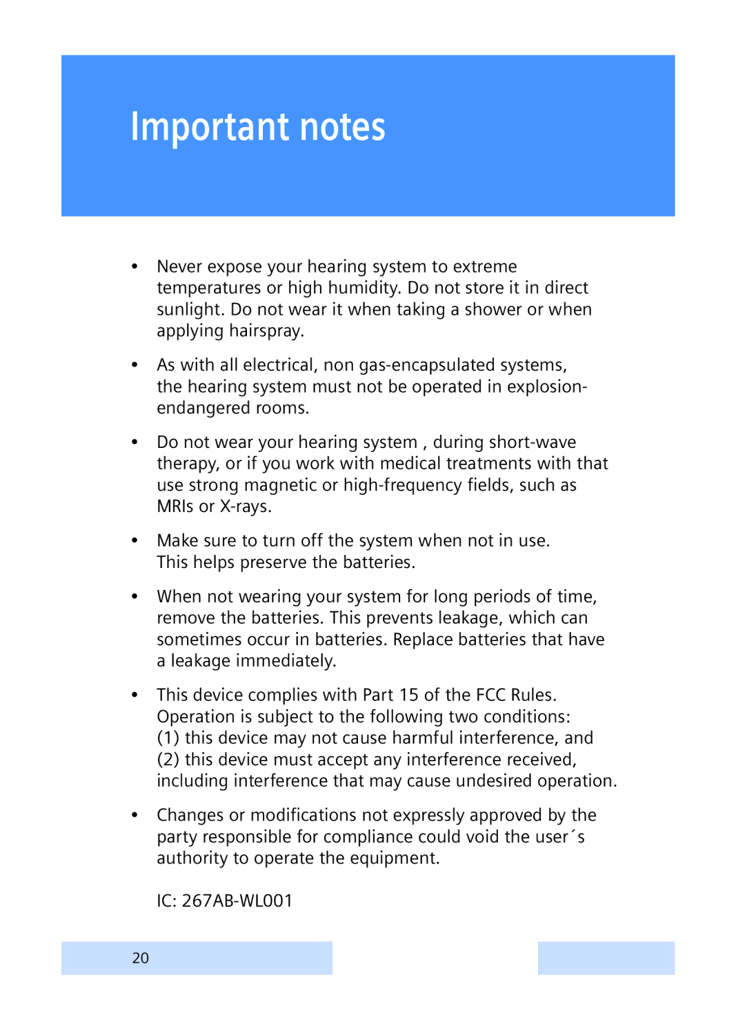 Siemens hearing systems manual Important notes, This device may not cause harmful interference 