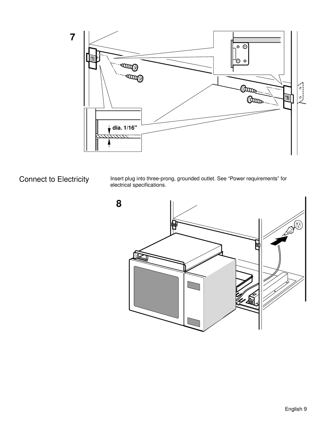 Siemens HF25C530 installation manual Connect to Electricity 